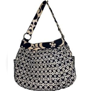 Vera Bradley Black and White Magnetic Closure Tote Bag Purse